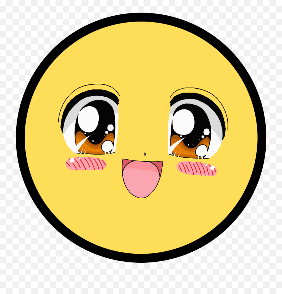 Awesome Smiley Face - Happy Face Emoji,Anime Emoji