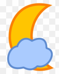 Cloud Illustration Transparent Clip Art - Moon With Clouds Emoji