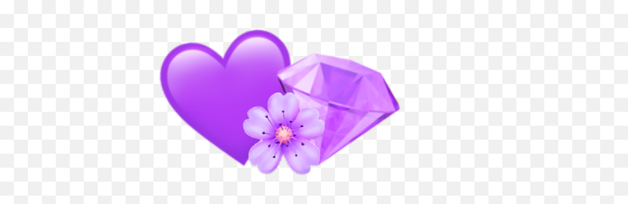 Emoji Iphone Purple Aesthetic Tumblr - Heart,Purple Flower Emoji