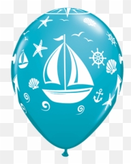 25 X 11 Nautical Sailboat U0026 Anchor Assortment Qualatex - Palloncini A Forma Di Ancora Emoji,Sailboat Emoji