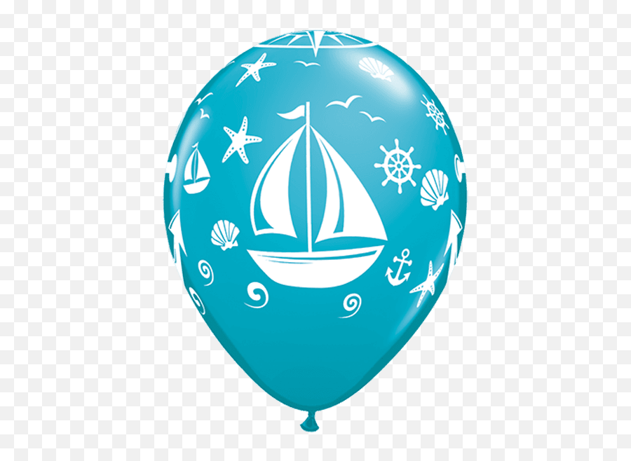 25 X 11 Nautical Sailboat U0026 Anchor Assortment Qualatex - Palloncini A Forma Di Ancora Emoji,Sailboat Emoji