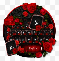 Red Black Rose Keyboard - Garden Roses Emoji