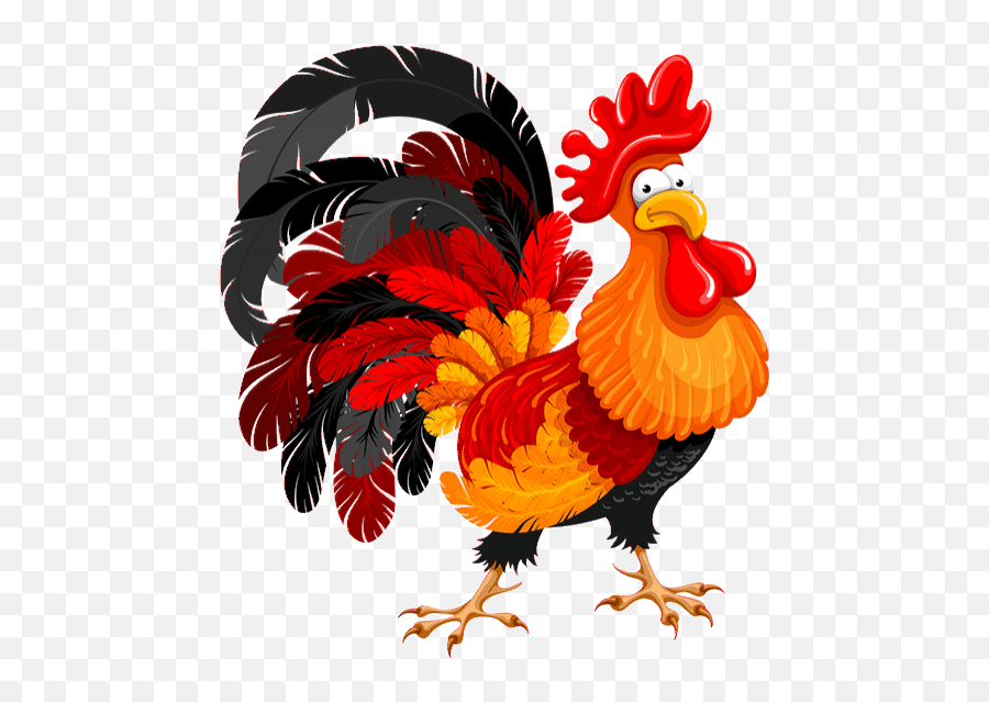 Red Rooster Stickers For Android Ios - Rooster Cartoon Gif Transparent Emoji,Rooster Emoticon