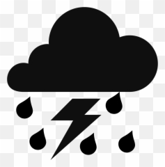 Lightning Cloud Silhouette Clipart - Seattle Art Museum Emoji,Thunder Cloud Emoji