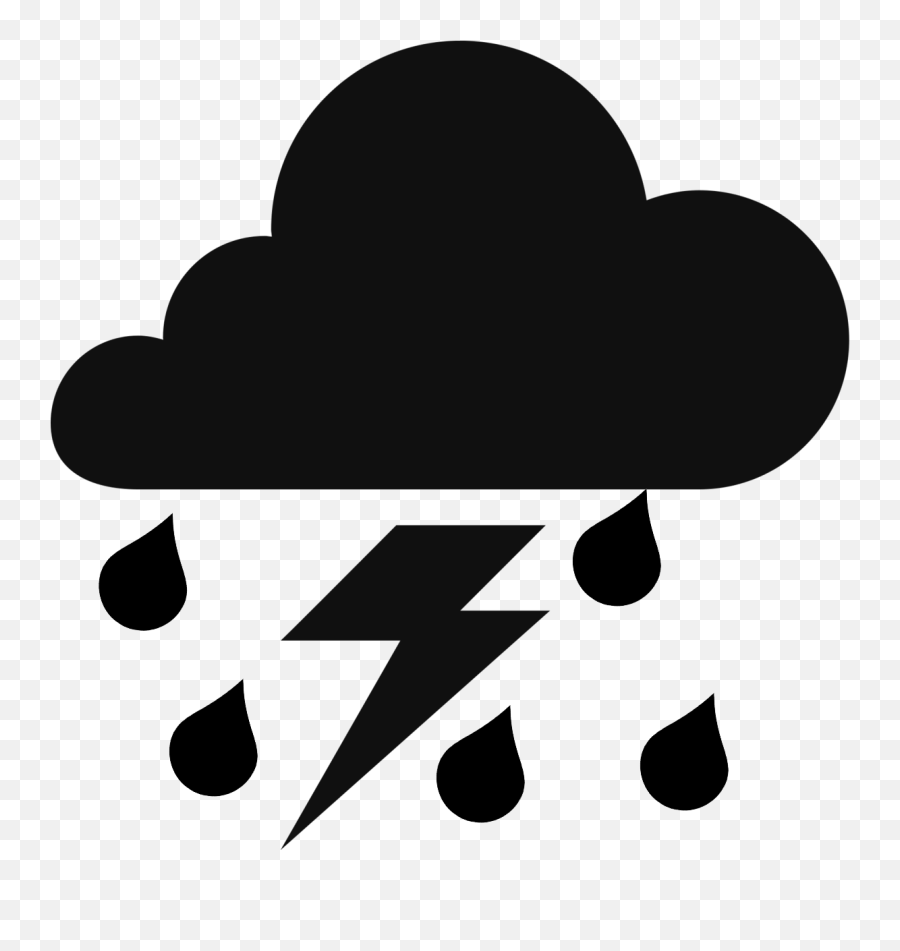 Lightning Cloud Silhouette Clipart - Seattle Art Museum Emoji,Thunder Cloud Emoji
