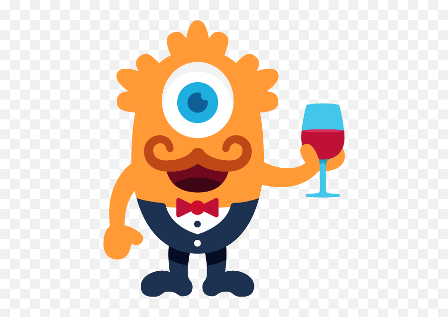 Happy Monster Stickers By Frederik De Paepe - Wine Glass Emoji,Cookie Monster Emoji