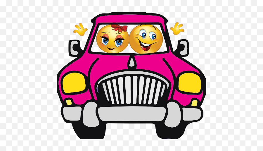 Smiley Car Emoticon - Emoji Driving A Car,Car Emojis