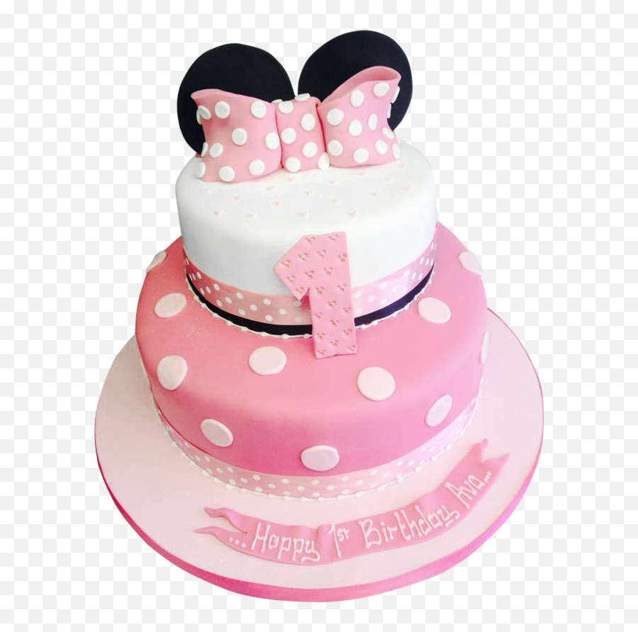 Minnie Mouse Cake - Pink First Birthday Cake Minnie Mouse Emoji,Minnie Mouse Emoji For Iphone