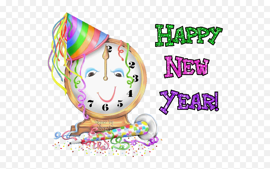 Gif Clip Happy New Year Transparent - Animated Cute Happy New Year Emoji,Happy New Year Emojis