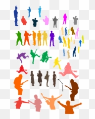Free Crowd People Vectors - Colorful People Silhouette Png Emoji,Cheers Emoticon
