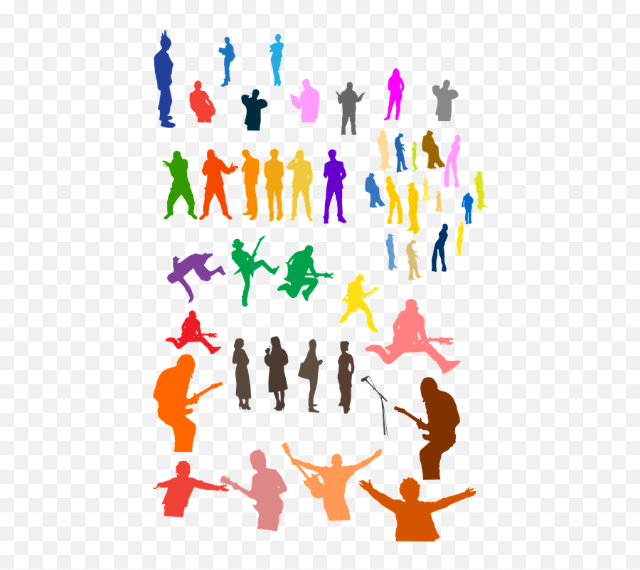 Free Crowd People Vectors - Colorful People Silhouette Png Emoji,Cheers Emoticon