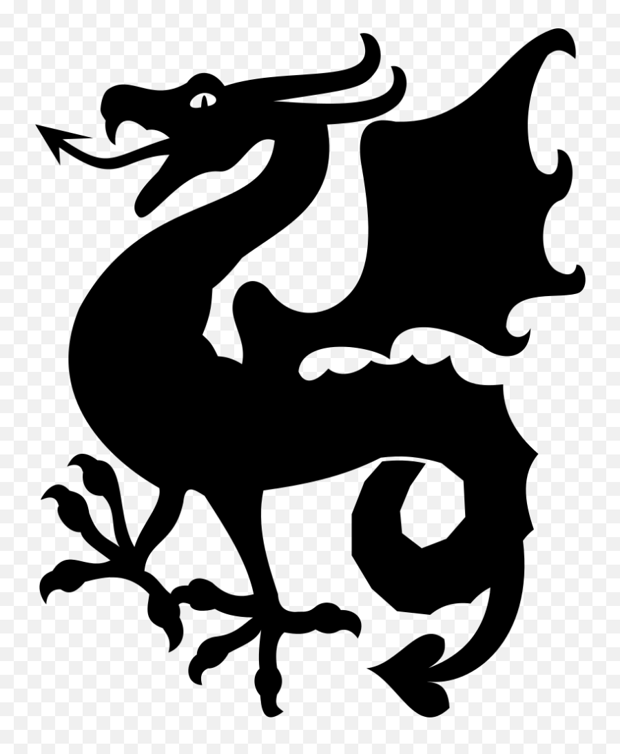 Dragon Silhouette - Medieval Dragon Vector Art Emoji,Dragon Head Emoji