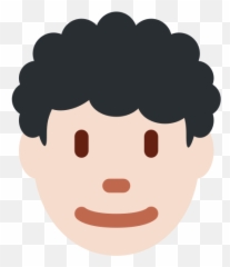 Light Skin Tone Curly Hair Emoji - Man