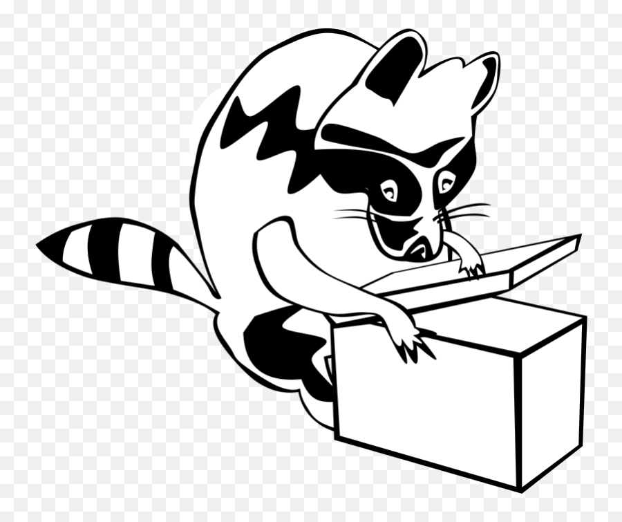 Download Vector - Opening A Box Clipart Black And White Emoji,Raccoon Emoticon
