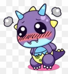Dino Violeta Calaamadaha Dhejiska Ah Ee Loogu - Cartoon Emoji,Purple Pickle Emoji