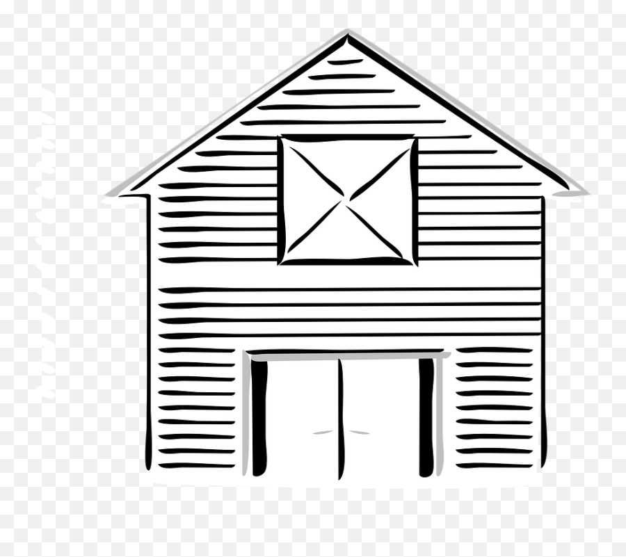 Barn Outline Free Vector Graphic Barn High White Front - Farm Clip Art Emoji,Barn Emoji