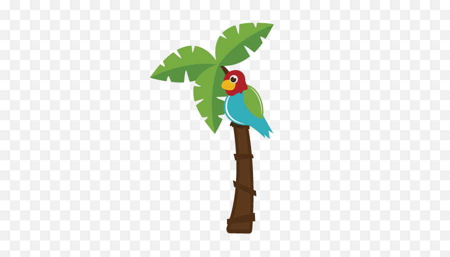 Parrot In Palm Tree Svg File For - Cute Palm Tree Clipart Png Emoji,Parrot Emoji