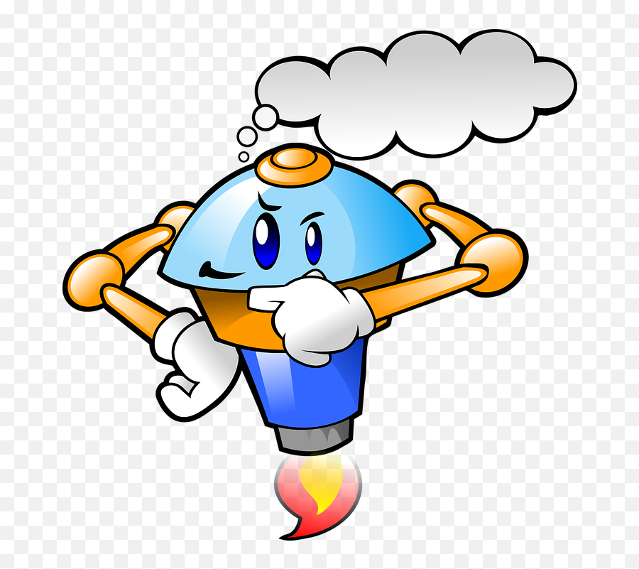 Funny Robot Think - Animated Character Thinking Character Png Emoji,Eggplant Thinking Emoji