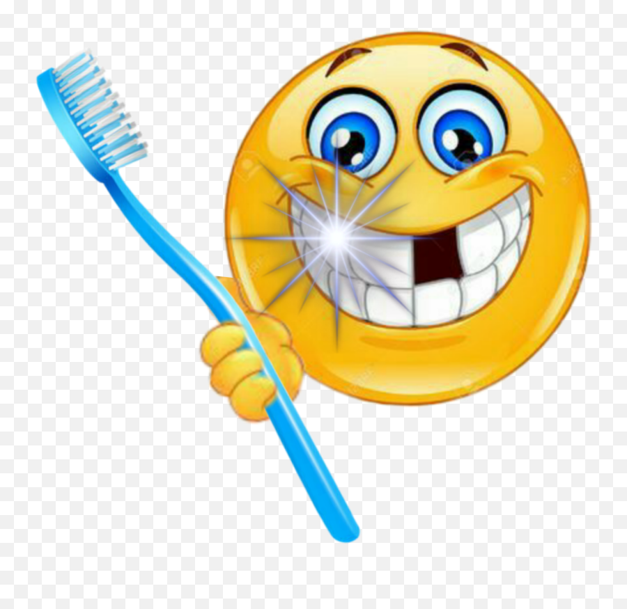 Emoticon Emoji Toothbrush Smile Dentist - Emoticons For Photo Booth,Toothbrush Emoji