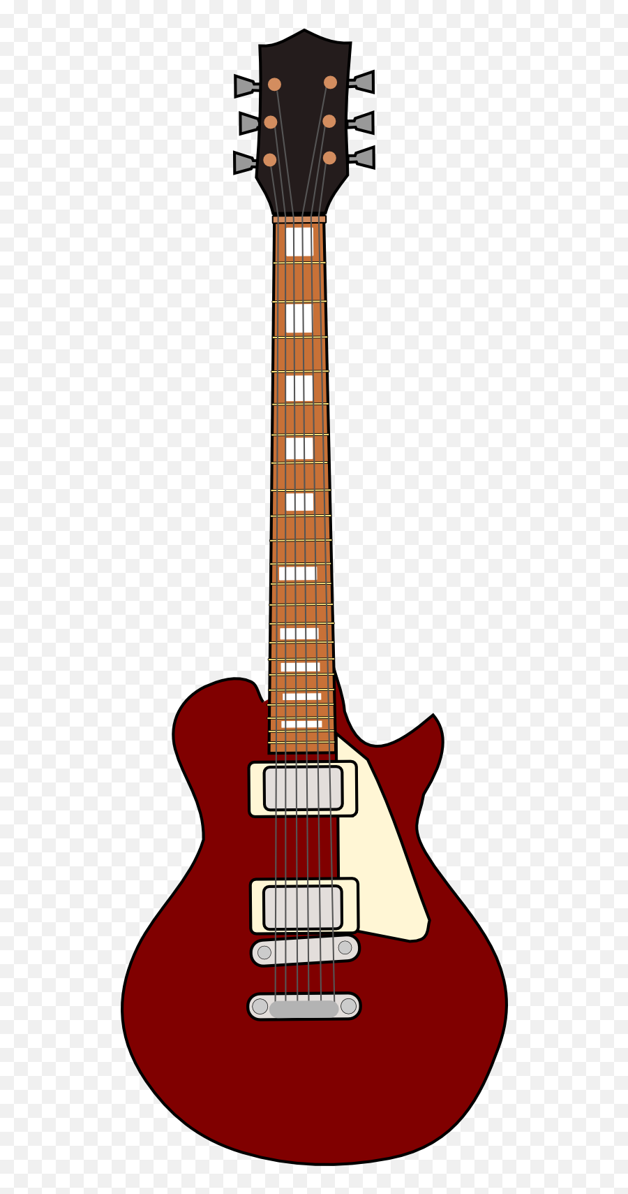 Electric Guitar Clip Art Free Vector - Cartoon Gibson Les Paul Emoji,Electric Guitar Emoji