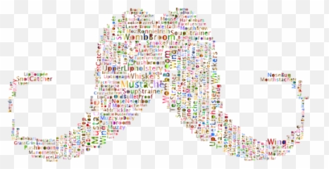 Mustache Word Cloud - Words Image No Background Png Emoji,Cookie Emoji