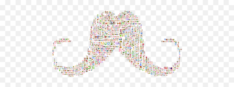 Mustache Word Cloud - Words Image No Background Png Emoji,Cookie Emoji