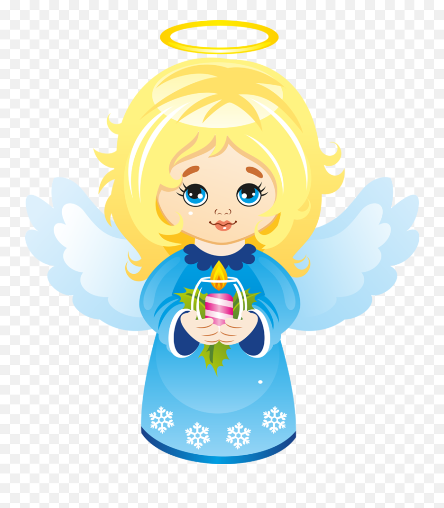 Cute Christmas Angel With Candle - Cartoon Christmas Angel Clipart Emoji,Angels Emoji