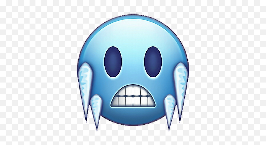 Emoji Emojisticker Sticker Stickers Cold Smiley Ice Fre - Freezing Emoji,Cold Emoji Face