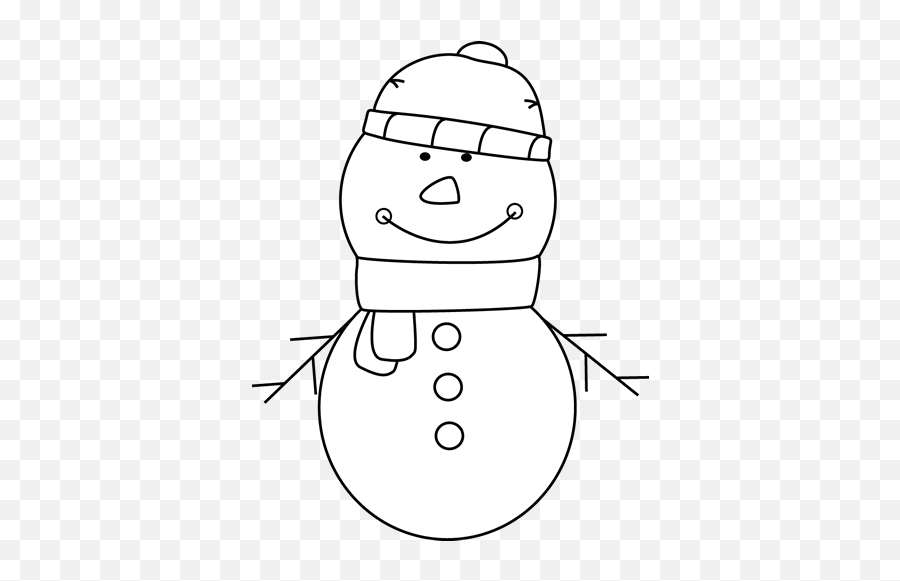 Winter Snowman Clipart Black And White - Snowman Black And White Clip Art Emoji,Black Snowman Emoji