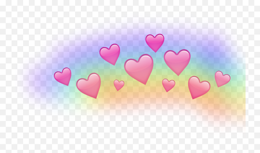 Rainbow Heart Crown Transparent Cartoon - Jingfm Rainbow Hearts Snapchat Filter Emoji,Rainbow Heart Emoji