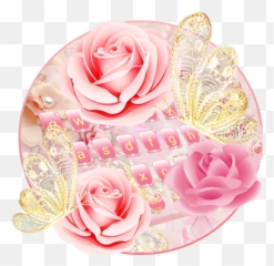 Rose Gold Roses Keyboard Theme - Garden Roses Emoji,Pink Rose Emoji