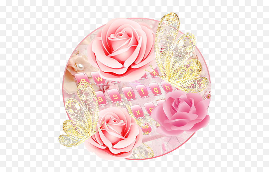Rose Gold Roses Keyboard Theme - Garden Roses Emoji,Pink Rose Emoji