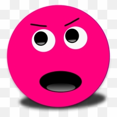 Mad Smiley Pink Emoticon Clipart - Smiley Emoji,Emoticon Fb
