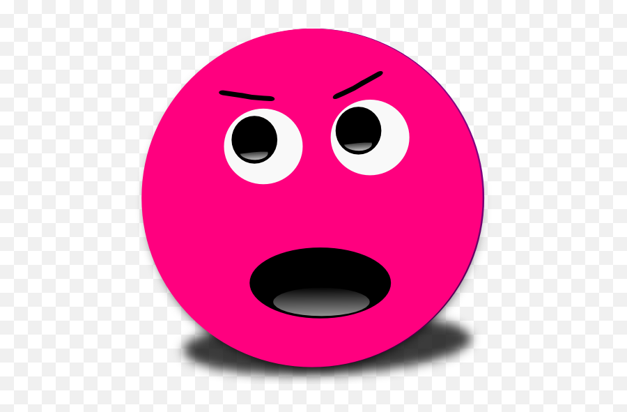 Mad Smiley Pink Emoticon Clipart - Smiley Emoji,Emoticon Fb