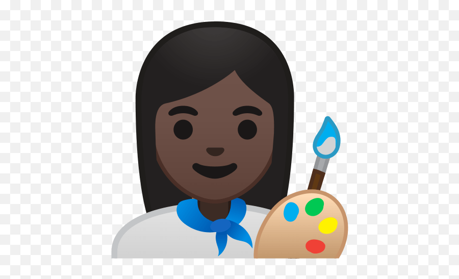 Woman Artist Emoji With Dark Skin Tone - Artist Emoji,Performing Arts Emoji