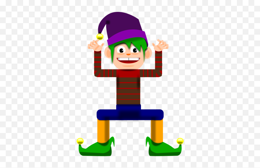 Cartoon Vector Image Of Man In A Fools Suit - Dwarf Elf Hat Beard Emoji,Holiday Emoji