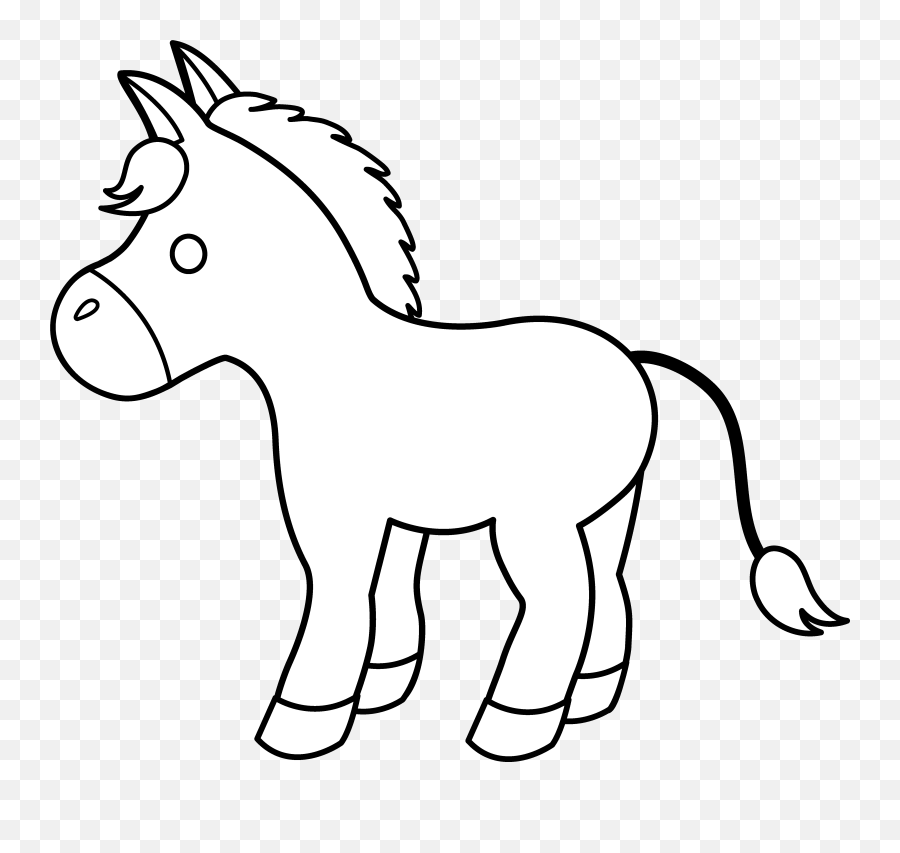 Mule Black And White Transparent Png Clipart Free Download - Pony Clipart Black And White Emoji,Jackass Emoji