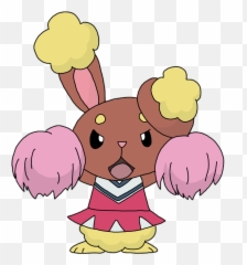 Pokemon Bunny Buneary Cute Kawaii - Pom Pom Bunny Pokemon Emoji,Cheerleader Emoji