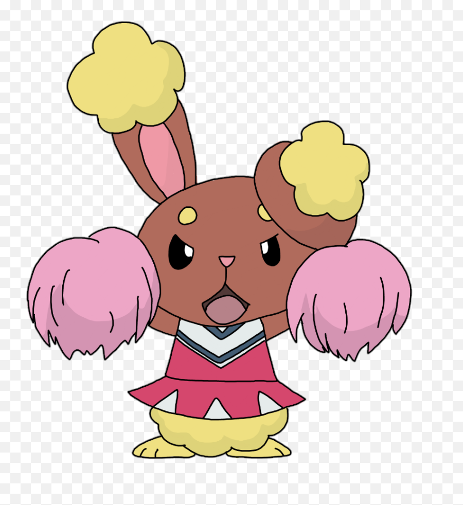 Pokemon Bunny Buneary Cute Kawaii - Pom Pom Bunny Pokemon Emoji,Cheerleader Emoji