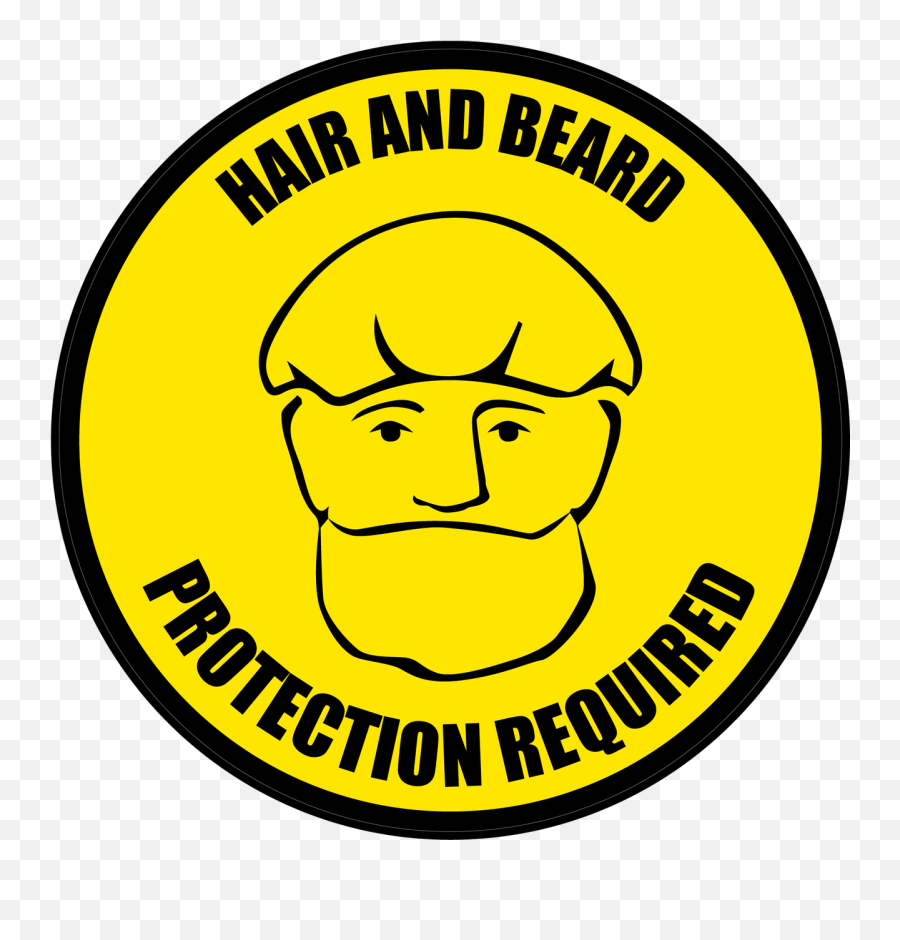 Hair And Beard Protection Required Floor Sign Version 1 - Hair Design Emoji,Emoji Recognition Chart