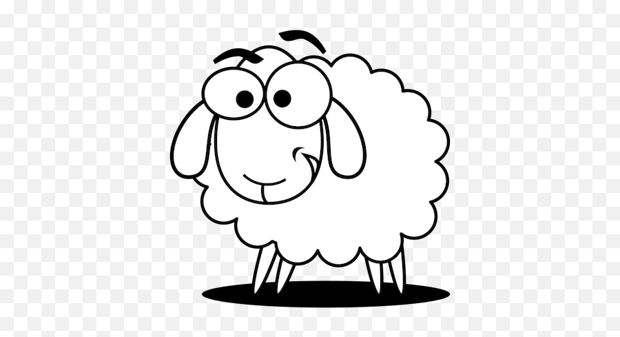 Gambar Domba Kutu Buku - Sheep Clipart Black And White Emoji,Nerd Emoticons