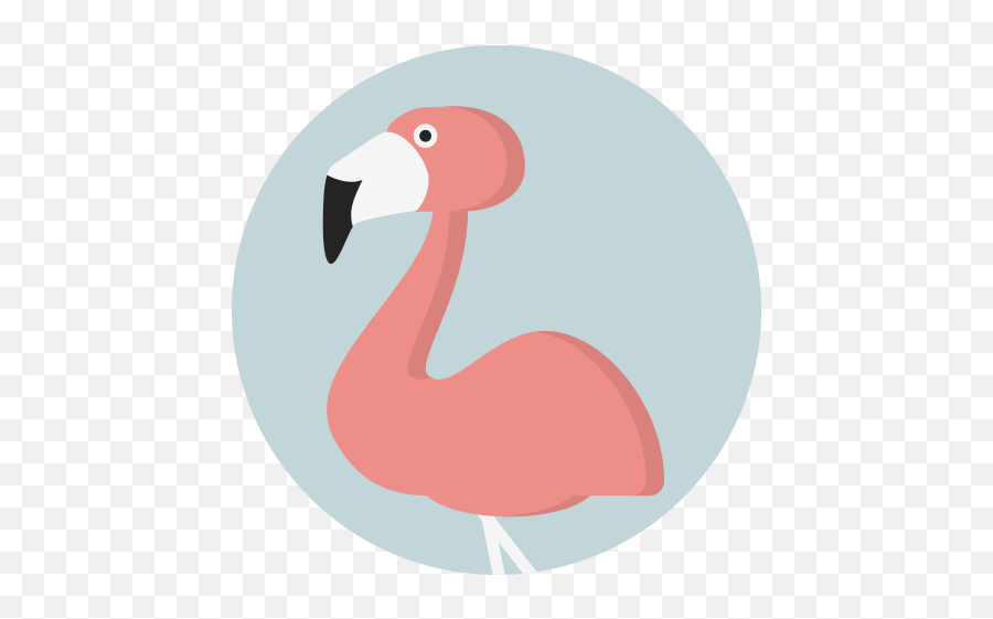 Creative - Round Pics Animal Icons Emoji,Pink Flamingo Emoji