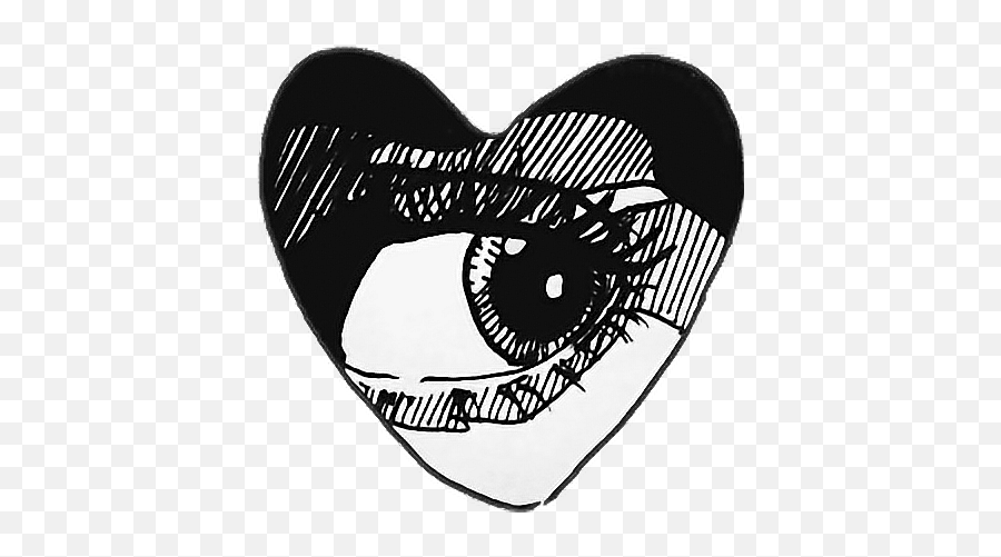 Corazon Ojo Eye Ojosbonitos Emoji - Black And White Aesthetic,Iris Emoji