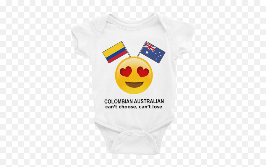 Colombian Australian Baby Romper - I D Rather Be With My Aunt Onesie Emoji,Aussie Flag Emoji