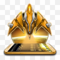 Dazzling Gold Space Craft Theme 2d - Trophy Emoji,Space Shuttle Emoji