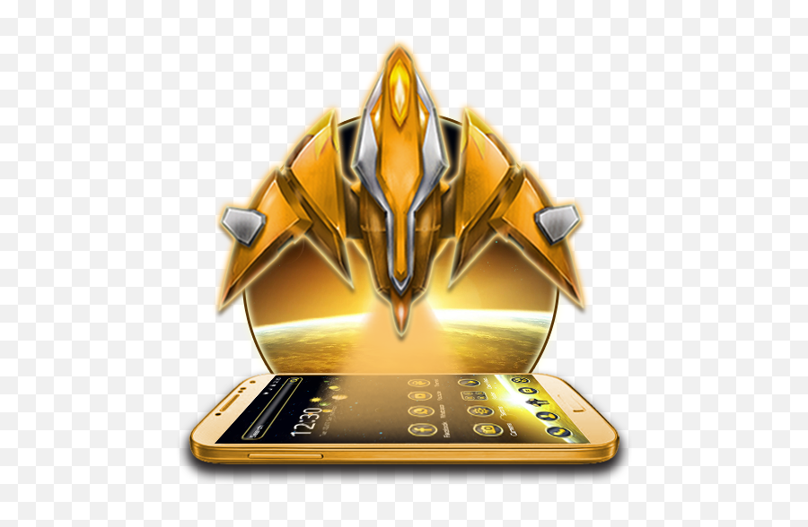 Dazzling Gold Space Craft Theme 2d - Trophy Emoji,Space Shuttle Emoji
