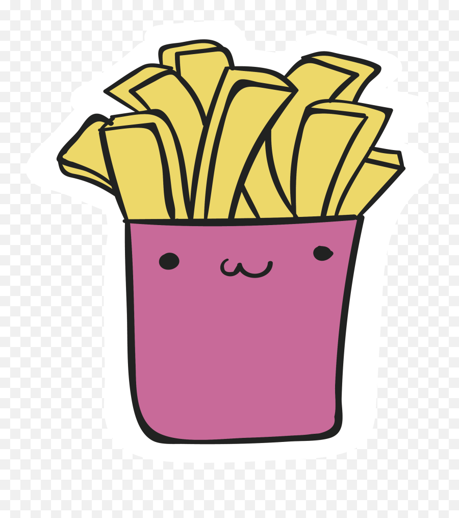 France Clipart Food Side France Food - French Fries Drawing Cute Emoji,French Flag Chicken Emoji