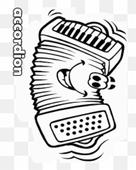 Preschool Music Coloring Pages - Accordion Emoji