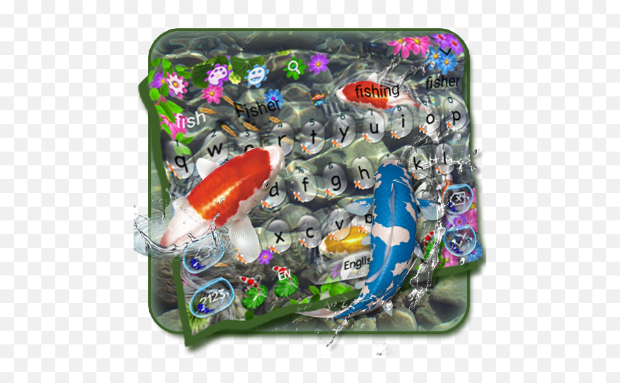 3d Koi Fish Keyboard Theme - Feeder Fish Emoji,Fishing Emojis