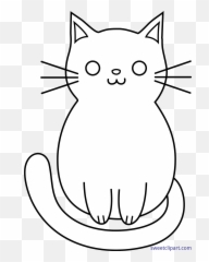 Cat Cute Lineart Clip Art - Drawing Emoji,Cat Faces Emoticons